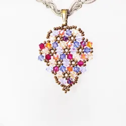 Pendant 30cm - Terence Grapes-Khaki Braid - Pendant 30cm - Laiton bronze